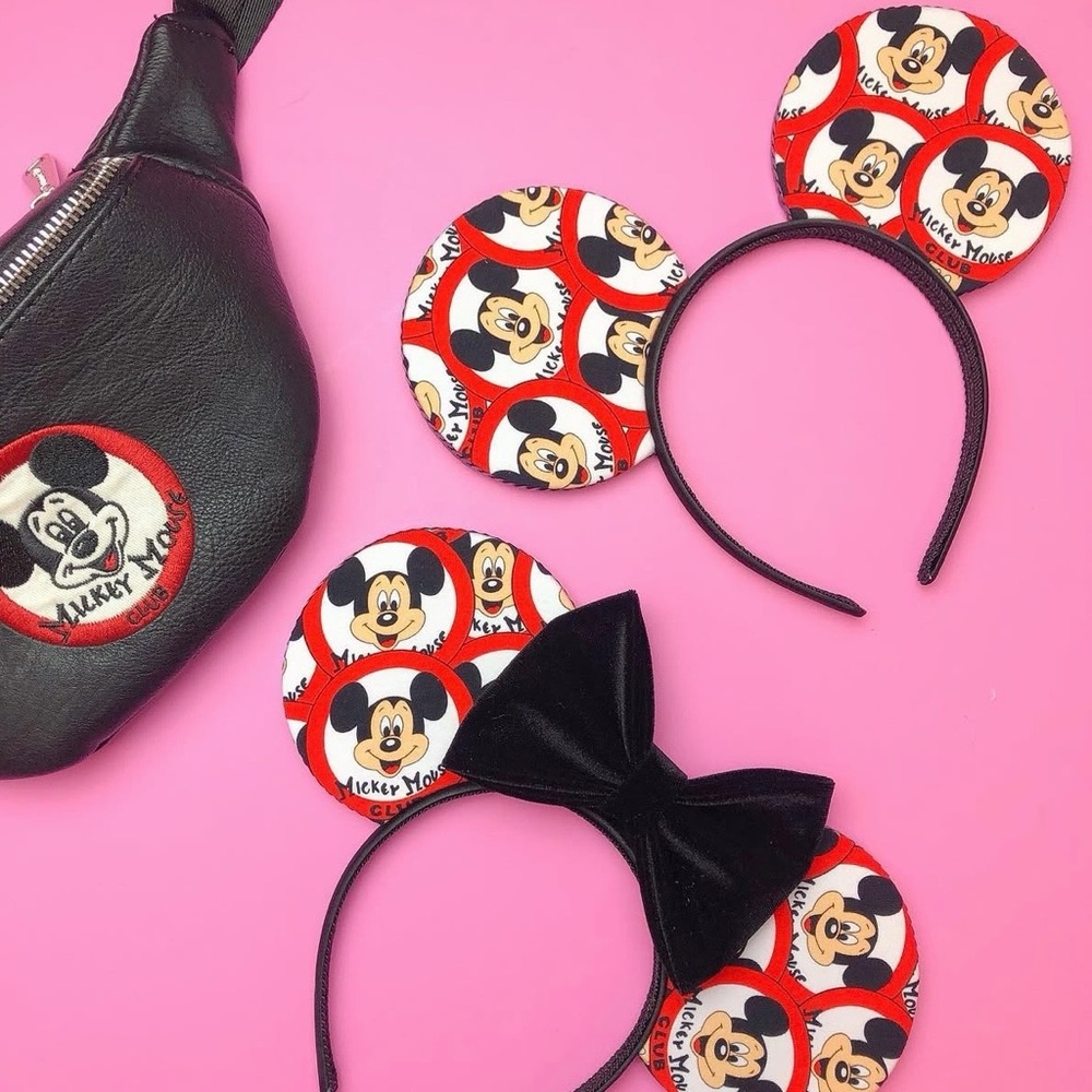 Custom Mickey Mouse Club Mouse Ears with Black Velvet Bow by House of Mouse